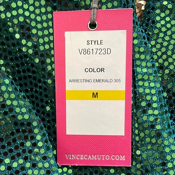 Emerald Green Sequin Ruffled Blouse - Picture 3 of 8